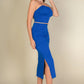 Strapless Bodycon Split Hem Tube Dress
