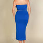 Strapless Bodycon Split Hem Tube Dress