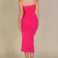 Strapless Bodycon Split Hem Tube Dress