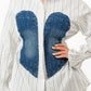 White Tunic Buttoned-down Shirt Tunic with Denim Detail