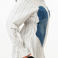 White Tunic Buttoned-down Shirt Tunic with Denim Detail