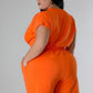 Plus-size Casual Stretch Top & Short Set