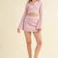 Junior Waffle Knit Bell Sleeve Top and Skirt Set