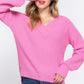 Knit Long Sleeves Double V-neck Sweater