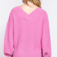 Knit Long Sleeves Double V-neck Sweater