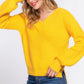 Knit Long Sleeves Double V-neck Sweater