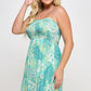 Plus Paisley Smocked Ruffle Mini Dress