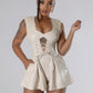 Stylish Mini Faux Leather Party Romper