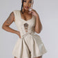 Stylish Mini Faux Leather Party Romper