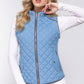 Suede Piping Quilted Padding Vest