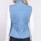 Suede Piping Quilted Padding Vest