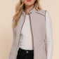 Suede Piping Quilted Padding Vest