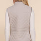 Suede Piping Quilted Padding Vest
