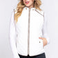 Suede Piping Quilted Padding Vest