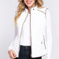 Suede Piping Quilted Padding Vest