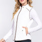 Suede Piping Quilted Padding Vest