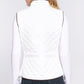 Suede Piping Quilted Padding Vest