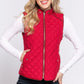 Suede Piping Quilted Padding Vest