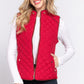 Suede Piping Quilted Padding Vest