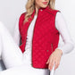 Suede Piping Quilted Padding Vest