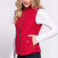 Suede Piping Quilted Padding Vest