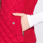 Suede Piping Quilted Padding Vest