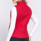 Suede Piping Quilted Padding Vest