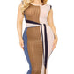 Plus Knitted Sleeveless Autumn Colorblock Waist tie Bodycon Midi Dress