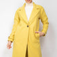 Classic Woven Collar Pocketed Coat in Color Citron