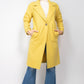 Classic Woven Collar Pocketed Coat in Color Citron