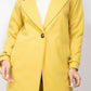 Classic Woven Collar Pocketed Coat in Color Citron