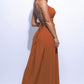 Romantic Backless Maxi Dress with Side Slit