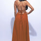 Romantic Backless Maxi Dress with Side Slit
