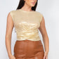Chic Ruched Sleeveless Asymmetric Crop Top