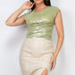Chic Ruched Sleeveless Asymmetric Crop Top
