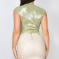 Chic Ruched Sleeveless Asymmetric Crop Top