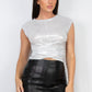 Chic Ruched Sleeveless Asymmetric Crop Top