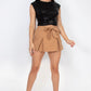 Chic Ruched Sleeveless Asymmetric Crop Top