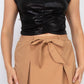 Chic Ruched Sleeveless Asymmetric Crop Top
