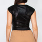 Chic Ruched Sleeveless Asymmetric Crop Top