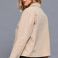 Beige Double Breasted Short Trench Jacket