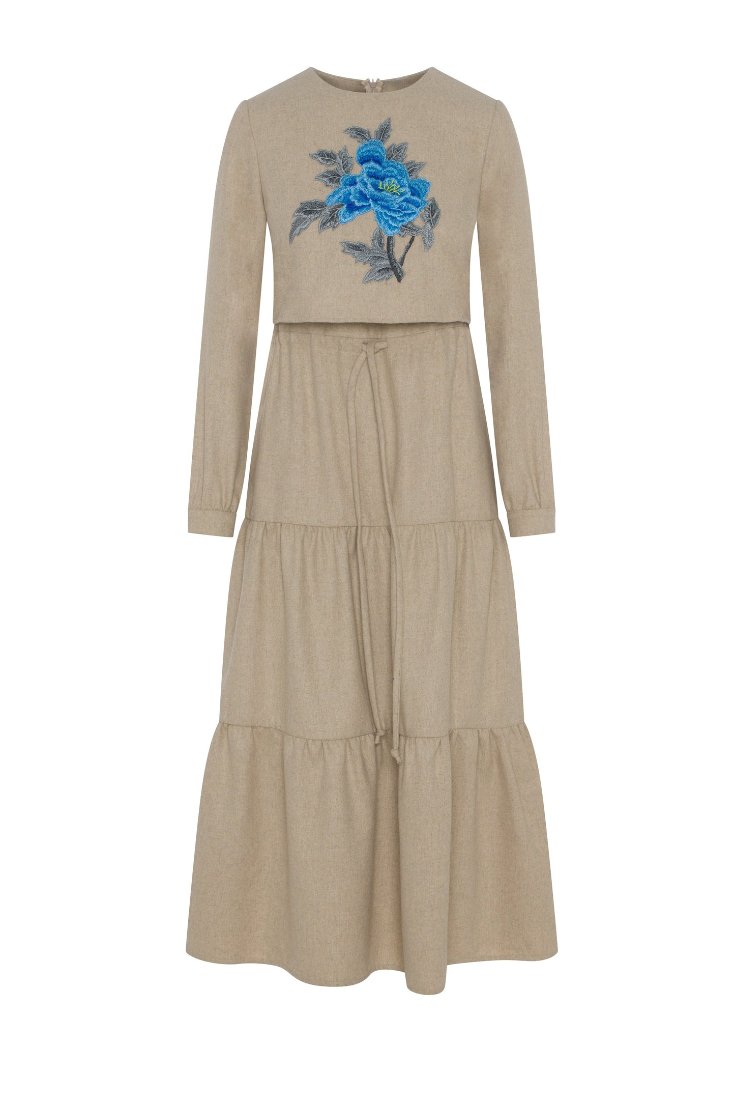 Tiered Floral Embroidered Dress