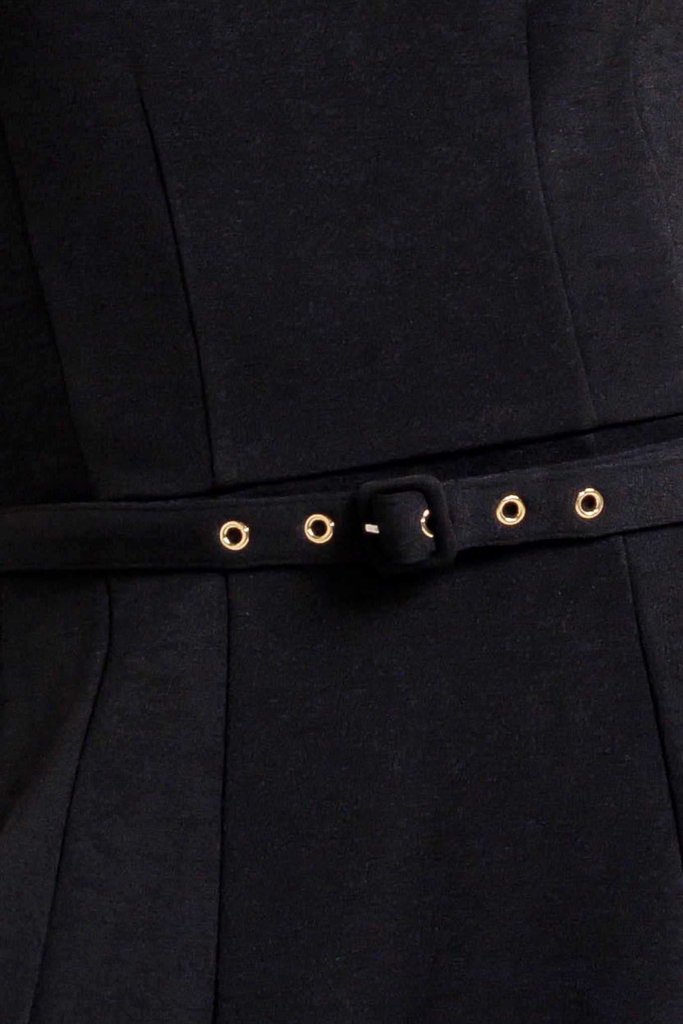 FLYING TOMATO Women's Black Modern Mona Belted Woven A Skirt Midi Dress