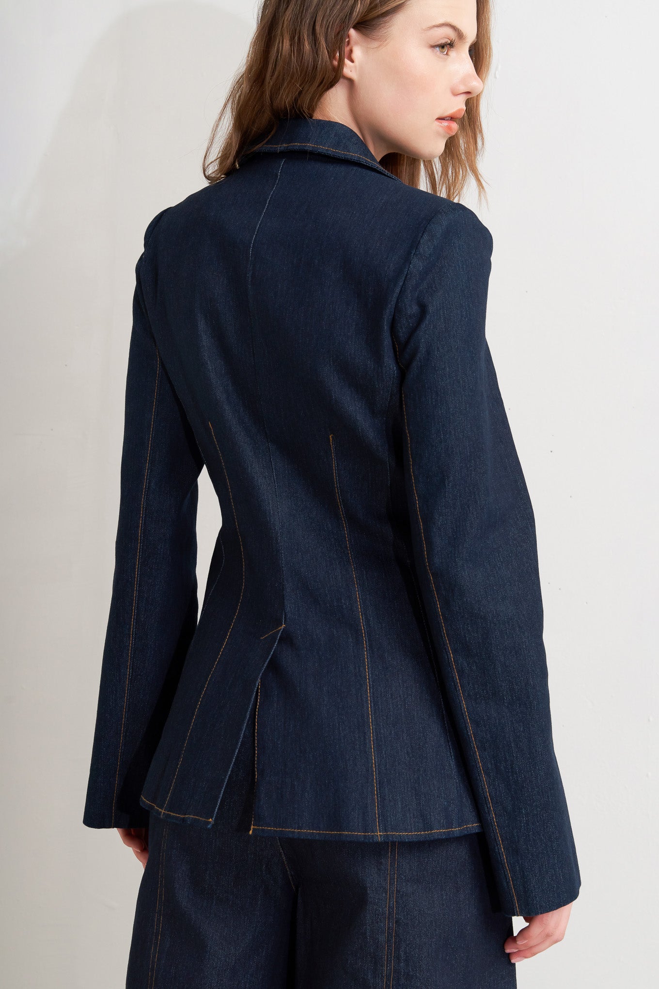 FLYING TOMATO Women's Urban Panel Denim Blazer