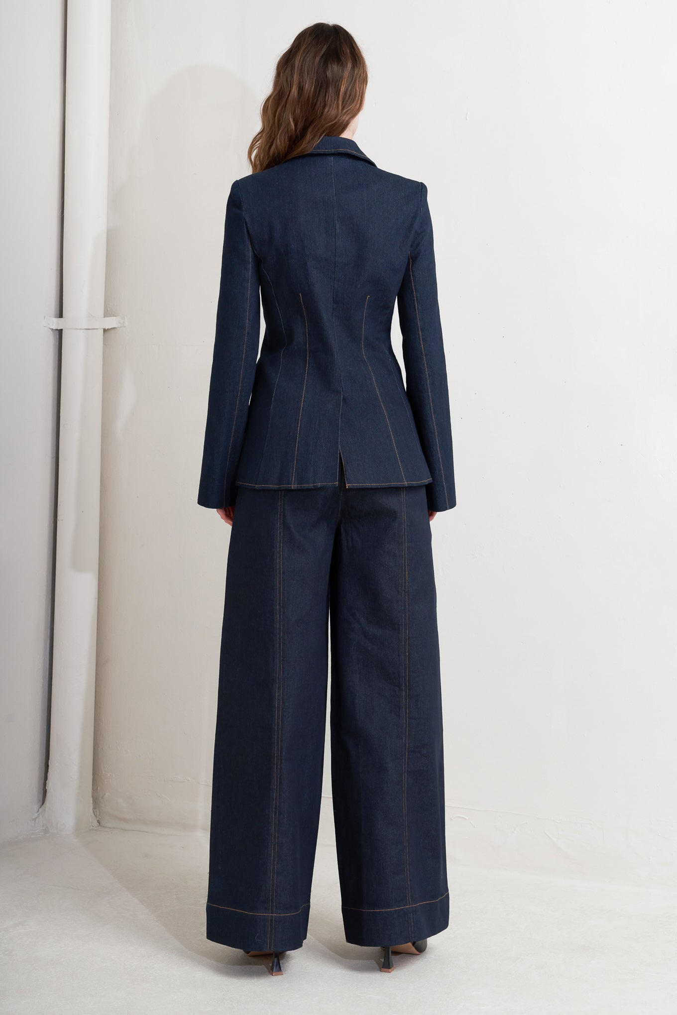 FLYING TOMATO Women's Urban Panel Denim Blazer