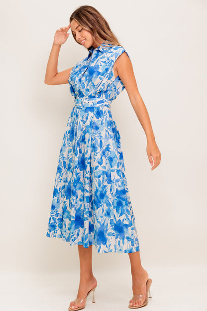 FRESHLY PICKED BLUE WOVEN MIDI DRESS