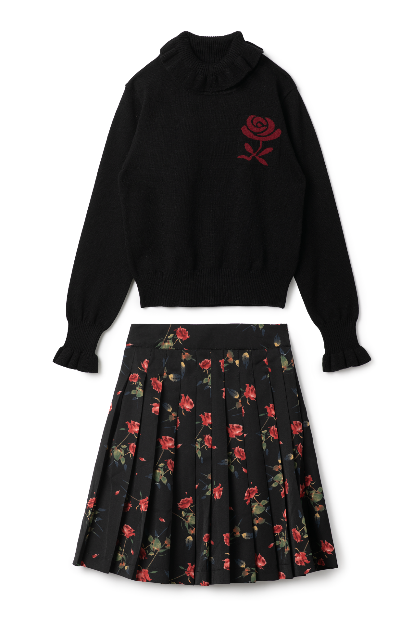 Woven Print Knit Set