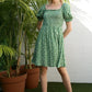 LILOU Green Floral Smocked Summer Dress
