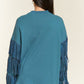 JADE by JANE Plus-size Silver Studded Fringe Sleeves Sweater top - PLUS JJT5009P