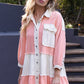 POL Creamy Peach Button up 3/4 Balloon Sleeve Autumn Dress Jacket